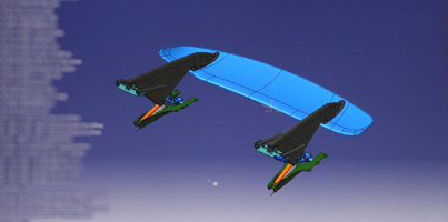 A computer screen with two planes flying in the sky.