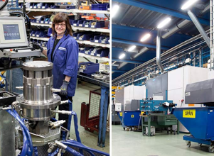 Woman standing in a factory