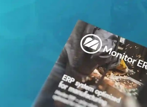 Brochure with a blue background