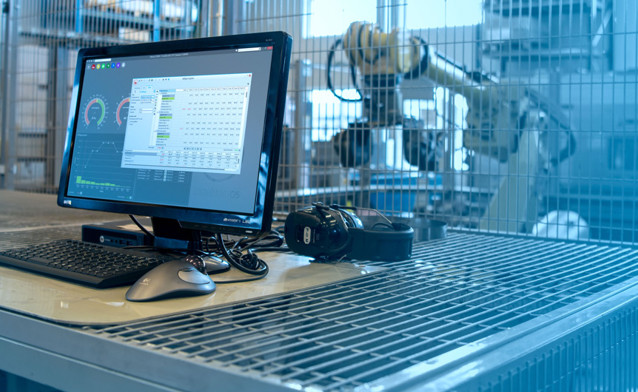 Computer in a factory.