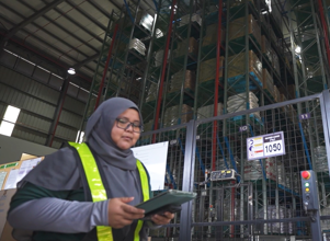 A woman in a factory