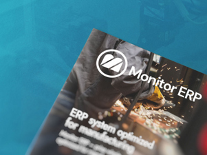 Brochure with a blue background